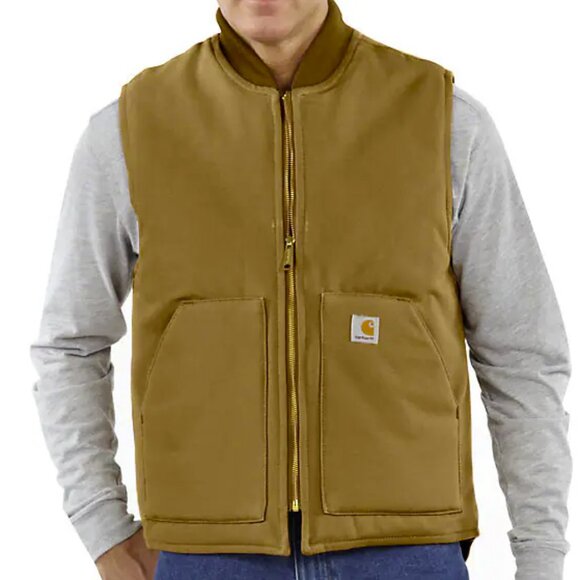 Carhartt Brown Work Vest Size 2XL Tall Quilted Interior V01 Stained Distressed - Picture 10 of 10